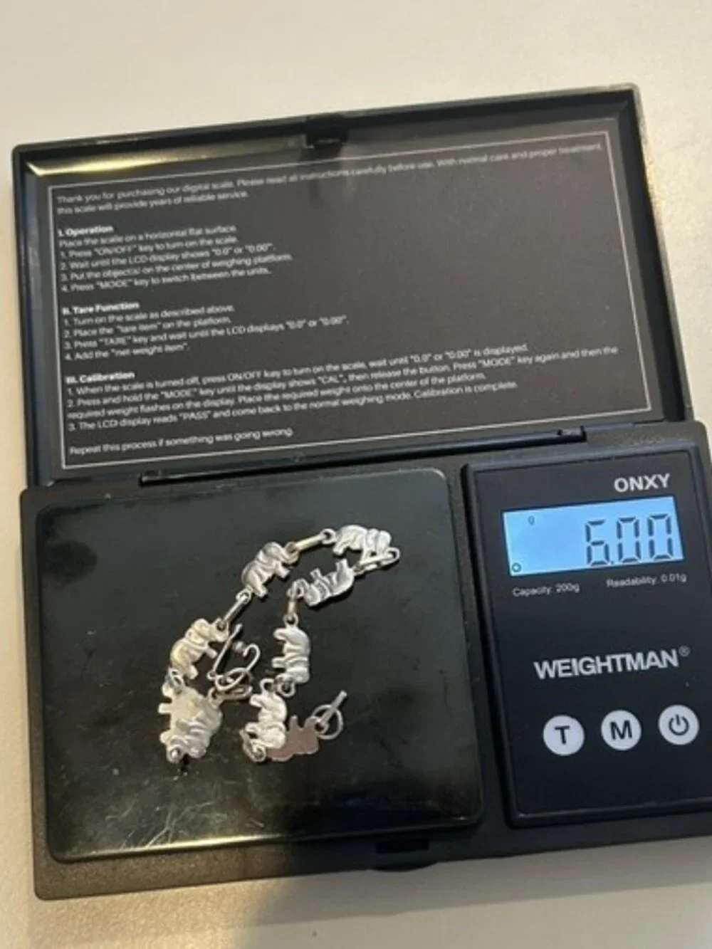950 STERLING SILVER Elephant Link BRACELET